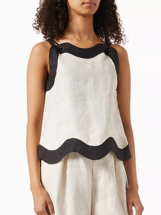 STAUD Tops - Staud renata corded strap linen top